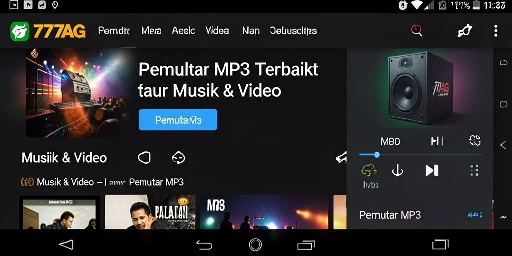 Antarmuka intuitif <strong>777AG</strong> untuk pemutar MP3 yang menarik.