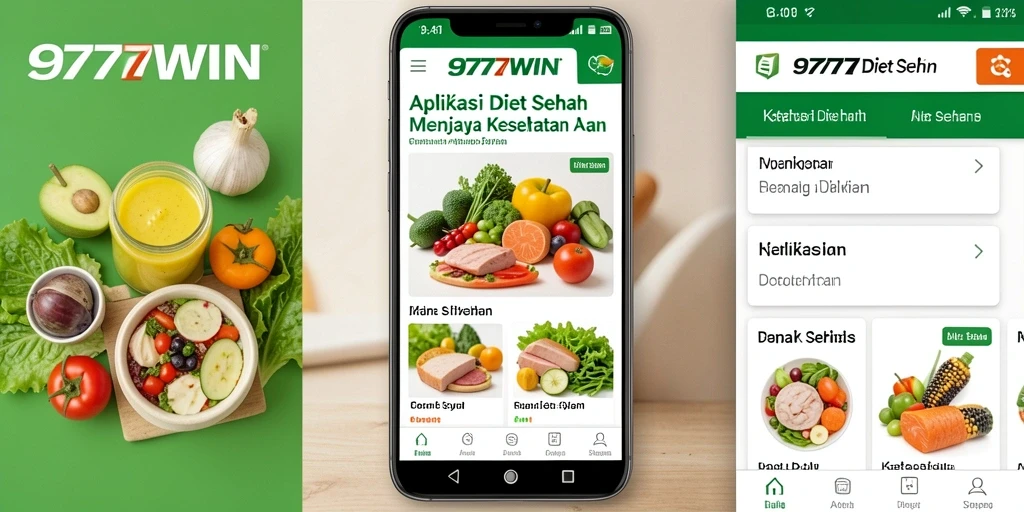 Tampilan antarmuka aplikasi Diet Sehat 9777WIN yang user-friendly.