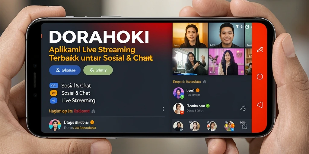 Antarmuka DORAHOKI yang menarik untuk Live Streaming.