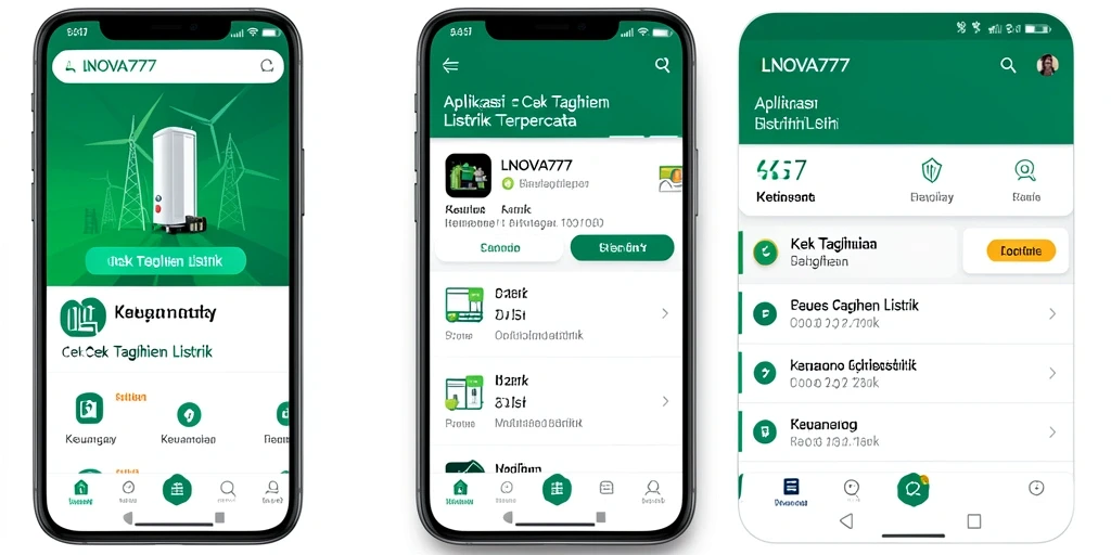 Tampilan antarmuka LNOVA777 yang menunjukkan rincian tagihan listrik.