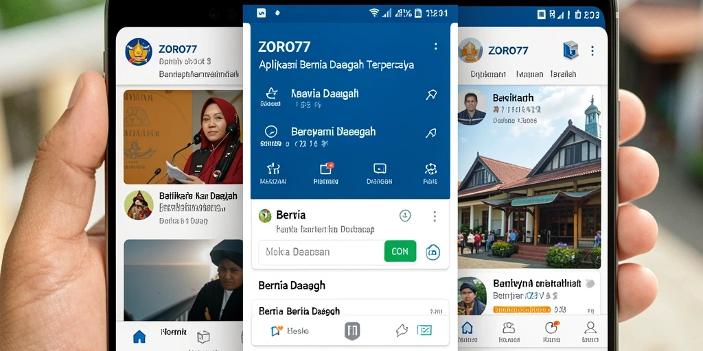 Tampilan antarmuka ZORO77 dengan berita daerah terbaru.